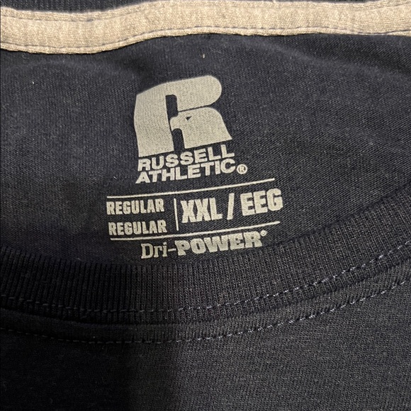 Russell Athletic Men's Dark Blue Long Short Sleeve Tee - Picture 3 of 5